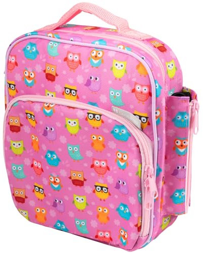 Bentology Insulated Lunch Box w Snack Pocket & Water Bottle Holder- Water-Resistant Lunchbox for Kids- Easy Clean Tote Mini Cooler Bag- Reusable Thermal Lunch Bag for Work School Picnic-Back to School