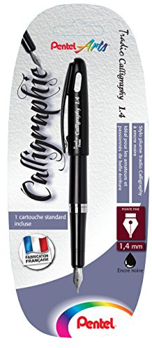Pentel Tradio Calligraphy Füllfederhalter Kalligraphie-feine Spitze 1,4 mm schwarz