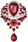 YAZILIND Mode Lily Blume eingelegten Rhinestones Legierung Zirkonia Anhänger Brosche Frauen Mädchen Zubehör (rot)