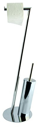 MSV Stand WC Garnitur Klobürste WC Bürste - Edelstahl Optik - Silber