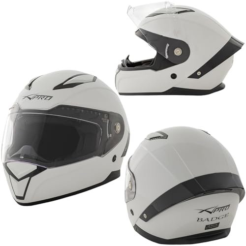 Integralhelm Motorradhelm Rollerhelm Anti-Kratz-Visier Helm Weiss S