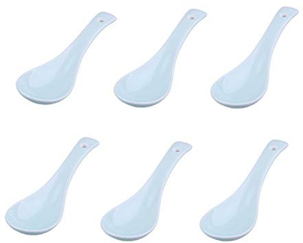 Syndecho 6 cucharas soperas verdes de hueso chino para regalo de boda 4,2 x 14 cm