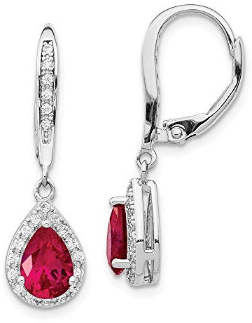 Cheryl M Ohrringe Sterling-Silber 925 Rubin Klappbügel 7,68 mm