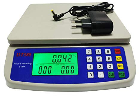 WCX Balance Cuisine Electronique de Précision - Balance Numérique Haute Précision, Acier Inoxydable LCD Rétroéclairé Auto-arrêt 10kg - 30kg (Couleur : Blanc, taille : 10kg/0.5g)