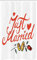 ABAKUHAUS Hochzeit Schmaler Duschvorhang, Just Married Handschrift, Badezimmer Deko Set aus Stoff mit Haken, 120 x 180 cm, Farngrün Weiß Rot