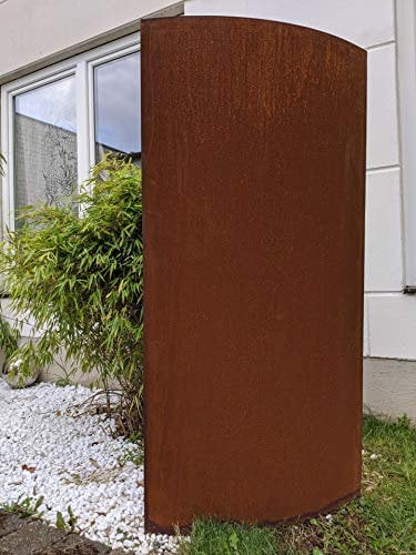 Zen Man Patina Privacy Screen Arch Garden Privacy Screen Made of Metal 1 mm Rust Garden Fence Curved Rust Privacy Screen Wall 032102