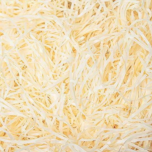 ManYing 200 Gramm Raffia Geschreddertes Papier Shred Papier für Präsentkörbe Geschenk Füllung Geschenk Hamper Ostergras Deko,Schwarz NC001 (Champagner)