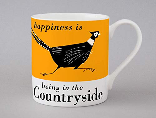 Happiness is Being in The Countryside Pheasant Contemporary Bone China Mug - Stoke on Trent, England
