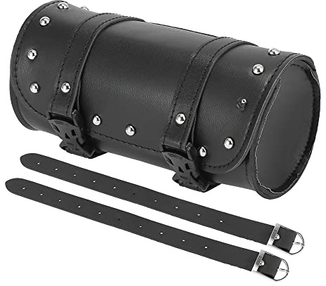 Motoforti Universal Motorcycle Fork Handlebar Tool Bag Cycling Storage Pouch Bag Waterproof Faux Leather Black