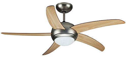 etc-shop Ventilator mit LED Beleuchtung Deckenventilator hellbraun mit Fernbedienung, Vor-/Rücklauf 3 Stufen Timer, 2x 4W 320lm 3000K, DxH 132x41 cm