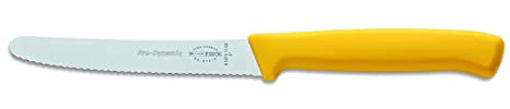 F. Dick ProDynamic Allzweckmesser mit Wellenschliff (Küchenmesser gelb, Klingenlänge 11 cm, Universalmesser, Klinge X55CrMo14 Stahl, Härte 56° HRC) 85015112-02