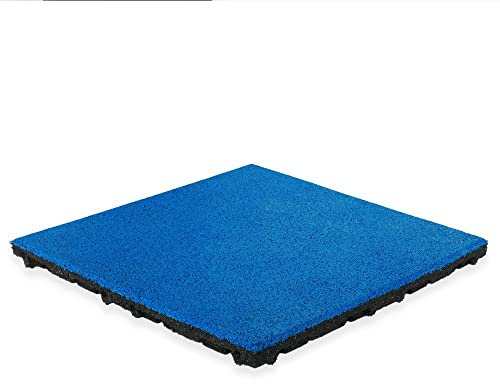Vivol EPDM Tapis de protection anti-chute 45 mm 50 x 50 cm – HIC 1,5 m – TÜV, Reach et classe de protection incendie CFL-S1 (bleu clair)