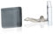 Statement Ohrclips Damen ohne Ohrlöcher • Quadratische Clip Ohrringe in Grau, Silber • Handmade Edelstahl Schmuck aus Glas • 20x20x3 mm