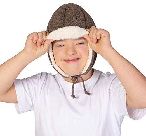 Ribcap Bieber Kinder - Medizinischer Kopfschutz - Schutzhelm Epilepsie | Braun | Midi/Mittel (50-52 cm)
