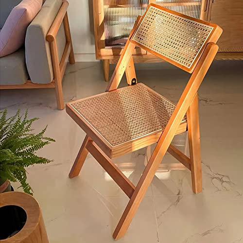 D2FASHION Klappstuhl Holz Wiener Geflecht Gartenstühle, Camping Stuhl 150 Kg Belastbarkeit, Stuhlkissen Outdoor Hochlehner, Faltbares Aufbewahrungsdesign, Leicht Zu Tragen (Color : Brown)