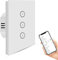 Zauzau Smart ZigBee Lichtschalter, intelligenter Wandschalter Kompatibel mit Alexa und Google Home 3 fach 1 Weg Unterputz Schalter mit Kristall Glaspanel, Weiß (Hub erforderlich)