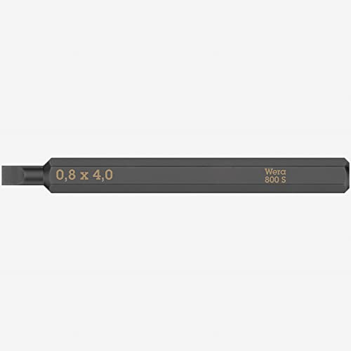Wera 800 S Schlitz Bit für Schlagschraubendreher, 0,8 x 4 x 70 mm