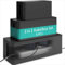 ACROPAQ Kabelbox 3 in 1 Set Schwarz, Kabel Organizer zum Kabel verstecken, Schreibtisch Organizer - Kabelmanagementbox für Ordnung im Büro und Home Office