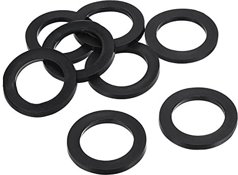 PATIKIL M25 Gummi Flache Unterlegscheiben 12 Pack 25mm ID 39mm AD Dichtungsringe Beilagscheiben Dichtring für Wasserhahn Rohrleitung Wasser Schlauch Befestigung Bolzen Schwarz