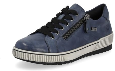 Remonte Women Lace-Up Shoes D0700, Ladies Casual lace-up Shoes,Trainer,Sneakers,Removable Insole,Water Repellent,remonteTEX,Sporty,Blau,42 EU / 8 UK