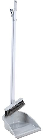 HERSIG - Escoba y recogedor Gris Claro | Set Escoba y recogedor Gris Claro. 24,5x25,5x94cm - 19x4x89cm