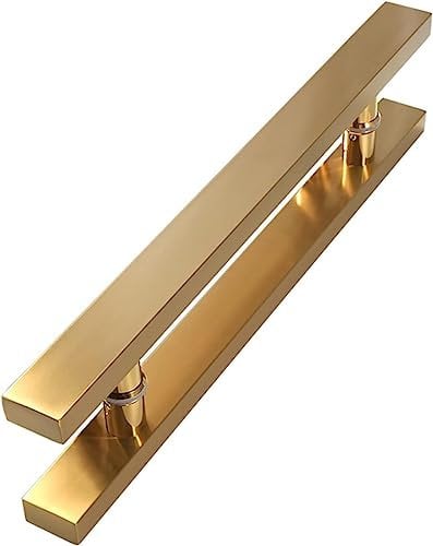 BAZAC Push and Pull Shower Glass Door Handle -Gold Brushed Finish, Bathroom Knob for Glass Door, Shower Enclosures Sets-300(200) mm