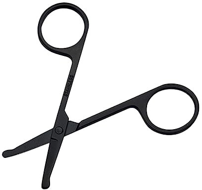 FRCOLOR Edelstahl Nasenhaarschere Sicherheitsschere Mit Abgerundeten Spitzen Nasen Und Augenbrauentrimmer Für Männer Und Frauen Schwarz