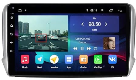 SAFWEL Pro Android 12 2din Stereo Autoraido adatto for Peugeot 2008 208 Serie 2012-2018 Car Multimedia Navigazione GPS Carplay Radio DVD (Size : L6(1-32GB)-0)