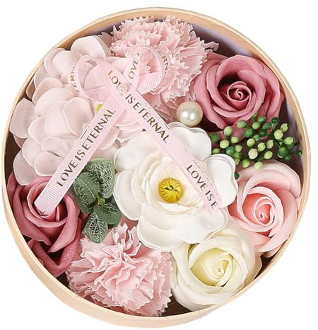 Confezione regalo di fiori di sapone di rosa artificiale, Scatola regalo di fiori in sapone fiore di bagno rosa, decorazione floreale, regalo floreale per matrimonio, festa della mamma, San Valentino