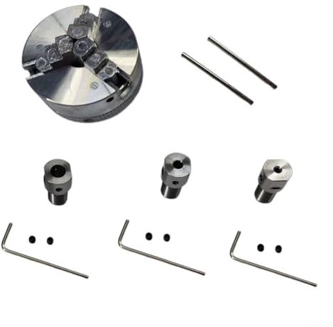 Hasaller Drehfutter-Klemme, Mikro-Metall-Drehmaschine, Dreibackenfutter für Holzbearbeitung, Mini-Maschinen-Werkzeuge (Spannfutter + 5-mm-Stange)