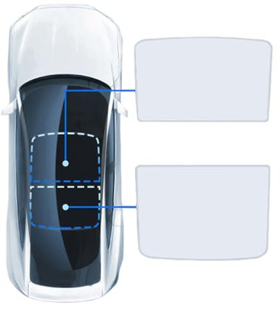 Shkalacar Techo Parasol para Tesla Modelo Y, Techo Plegable con Aislamiento Térmico para Tesla Modelo 3, Accesorios para Sombrillas de Ventana Panorámica Gris/Negro