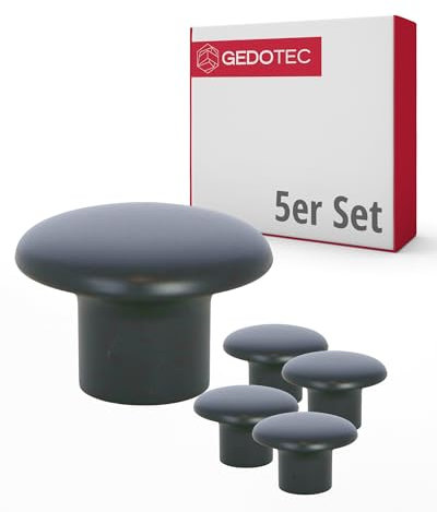 Gedotec Möbelknöpfe für Kinderzimmer | Durchmesser 32 mm | Farbe Schwarz | 5 Stück | Möbelgriffe Kunststoff | COLOUR | Schrankknöpfe bunt | Möbelknauf Kinder | moderne Griffe Möbel | Schrankknauf
