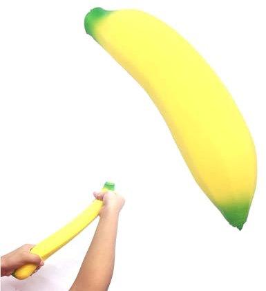 Changtai Squishy Banana Spielzeug Squeeze Banana Toy, Anti Stress Squeeze Spielzeug Stretchy, Stress Relief Fidget Squeeze Toy für Kinder und Erwachsene