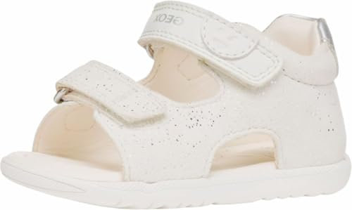 Geox Bébé Fille B Sandal MACCHIA GIR, White/Silver, 20 EU