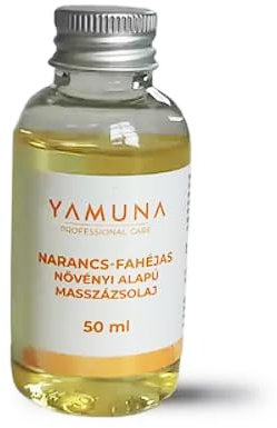 YAMUNA NATURAL BEAUTY Massageöl, 100% pflanzlich, Naturkosmetik aus Ungarn. Professionelles Öl – frei von Paraffin und Parabenen für eine erfrischende Massage.(50 ml) (Orange mit Zimt)