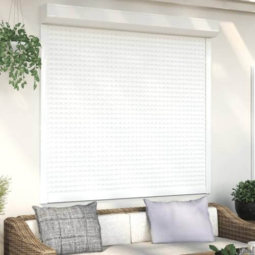 AJJHUUKI Hardware - Tapparella avvolgibile in alluminio, 160 x 150 cm, colore: Bianco