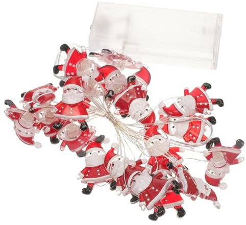 KITANDOVE -lichterkette Mit Weihnachtsmann- 20 Glühbirnen 2 M Lang Batteriebetrieben Für Weihnachtsfeiern Und Heimdekoration