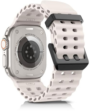 chinbersky Ocean Bracelet Compatible avec Apple Watch Ultra 2/ Ultra Bracelet 49mm 46mm 45mm 44mm 42mm,Respirant Sport Silicone Bracelet de remplacement pour iWatch SE Series10 9 8 7 6 5 4 3 2 1