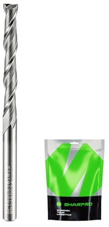 SHARPRO 1/8 Upcut CNC Bit, 1/8 Inch Router Bit , Spiral Upcut Router Bits, 1'' CL. 2'' OVL. Carbide Upcut CNC Router Bits, Ideal for Wood Inlay, Plunge Plastic