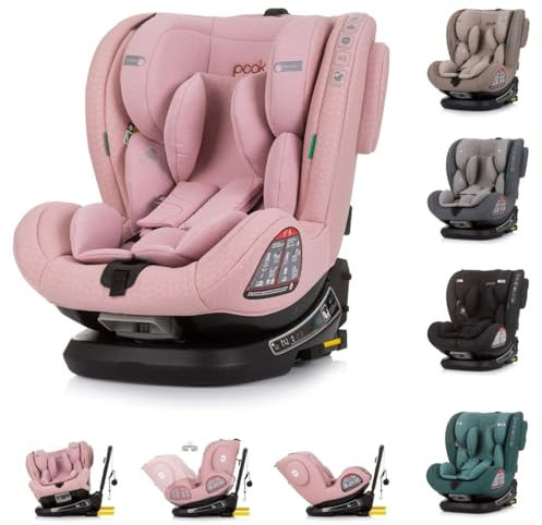 Chipolino Kindersitz Peak i-Size (40-150 cm) Isofix, SPS, drehbar, verstellbar, Farben:rosa