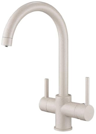 FQYEP Rubinetto Cucina 3 Vie per Depuratore Rubinetto Osmosi Girevole a 360° 3 in 1 Rubinetto per Lavello Cucina con 2 Leve Acqua Calda E Fredda avena colore