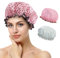 Duschhaube, 2 Stück Wasserdichte Duschhauben, Shower Cap, Duschhaube für Damen, Haarhaube für Die Nacht, mit Elastischem Band, Wiederverwendbare Dusche Kappen für Mädchen Frauen (F)