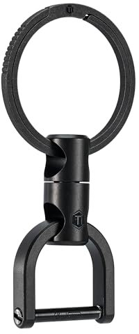 KeyUnity Drehbarer Schlüsselanhänger mit D-Ring-Schlüsselschäkel, schlüsselanhänger Herren Auto, Drehbarer Schlüsselorganisator aus Titan Keychain Quick Release(KM13LBK )