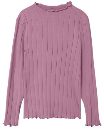 NAME IT Girls' Nkfnoline LS Slim Top Noos Long-Sleeved Shirt, Mauve Orchid, 116