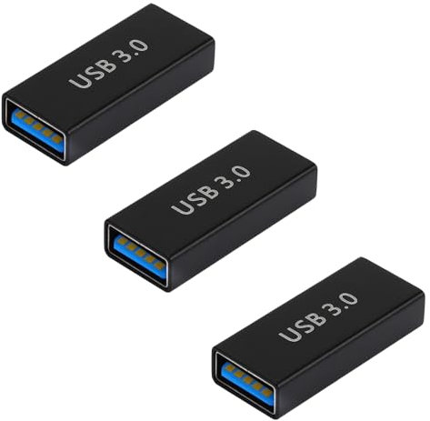 GARRULAX Acoplador USB 3.0 hembra a tipo A hembra, conecta dos dispositivos USB macho, adaptador de expansión (paquete de 3)