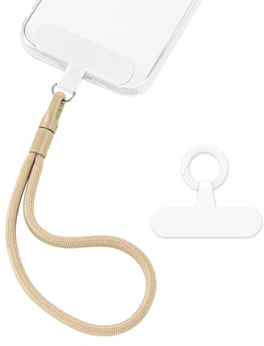 Jrkvniv Universelle Handyband mit Aufnäher, Handgelenkschlaufe, Schlüsselband für Handys Kameras Schlüssel Kette zum Umhängen with Most Smartphones, Khaki