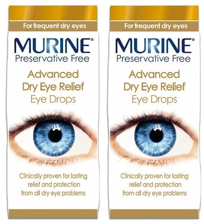Katsy Style Advanced Dry Eye Relief Eye Drops 10ml Pack of 2 - Soothing Formula with Hyaluronic Acid and Aloe Vera - Suitable for Contact Lens Wearers - Provides Gentle Hydration and Comfort