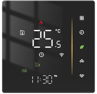 Tuya ZigBee Digital Display Intelligent Temperature Controller Multifunctional Heating Thermostat with Weekly Schedule 5+1+1 Days Programmable for Home Office Wall Mount (water or gas boiler heating)