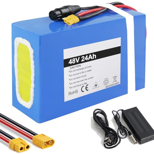 36V 48V 60V 72V Lithium-Ionen-Akku für E-Scooter, E-Bike, Elektro-Dreirad – E-Bike-Akku für 250W, 500W, 1000W, 2000W, 3000W, 5000W Fahrrad-Umrüstsatz (48V 24Ah Bis zu 1800W)