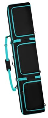 Lljsszr Snowboard Tragetasche für Skier, Verstärkter Rollrucksack mit Mehreren Fächern, Polyestertasche mit Schultergurt, Zubehörrucksack, Blau